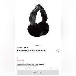 Vince Camuto Faux Fur Earmuffs New With Tags